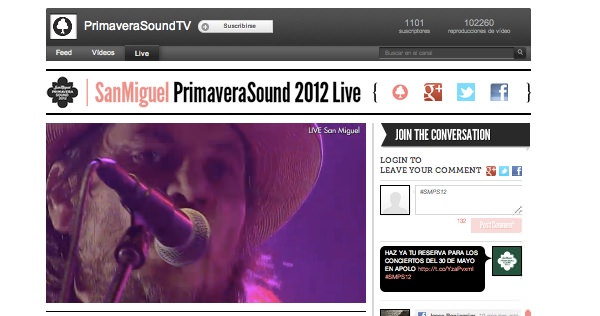 Primavera Sound 2012 en vivo por YouTube 7