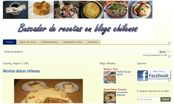 Buscador de recetas en blogs chilenos 1