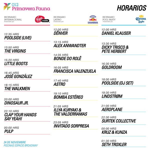 Conoce los horarios de Primavera Fauna 3