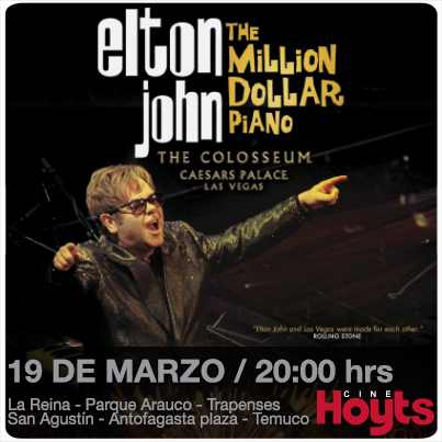 Elton John llega en exclusiva a las pantallas de CineHoyts con su concierto “Million Dollar Piano 1