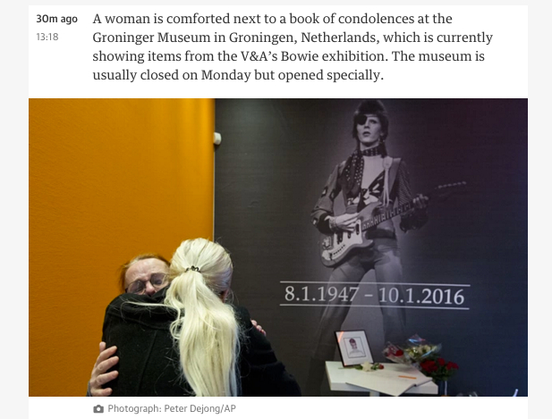 Reacciones ante la muerte de David Bowie: el relato en vivo de The Guardian 3