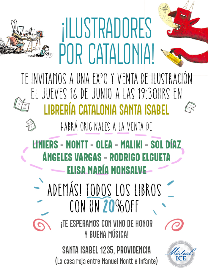 Expo y venta de ilustraciones en librería Catalonia 5
