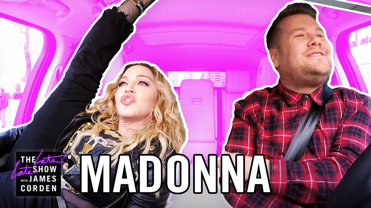 Madonna, sus hits y su flexibilidad en el Carpool Karaoke de James Corden 2