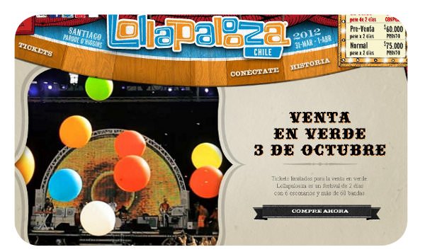 Lollapalooza 2012: abonos a 30 lucas 6